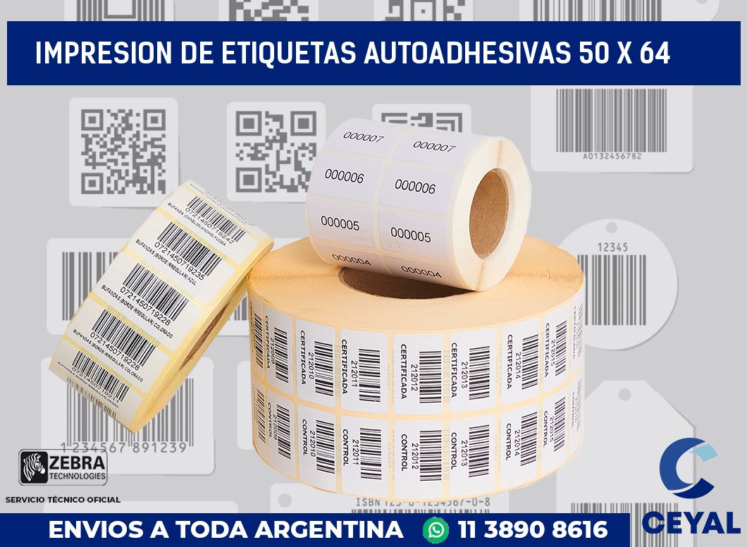 impresion de etiquetas autoadhesivas 50 x 64