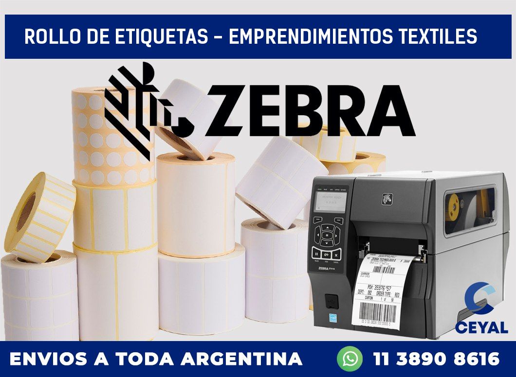 rollo de etiquetas - Emprendimientos textiles