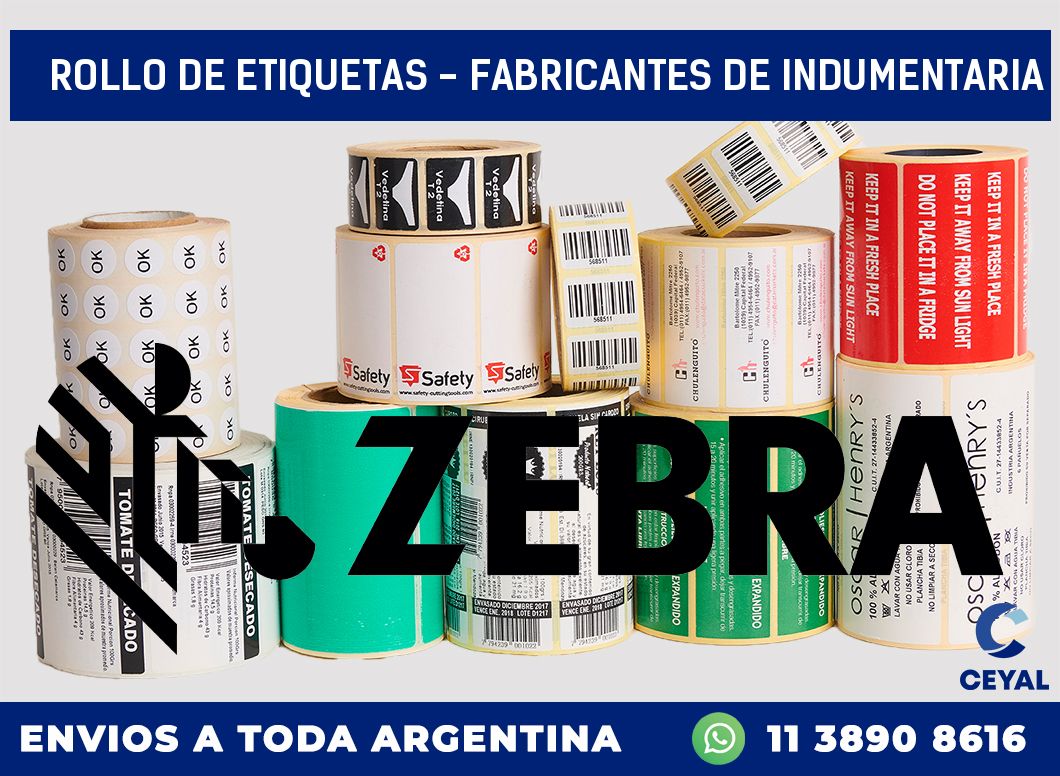 rollo de etiquetas - Fabricantes de indumentaria