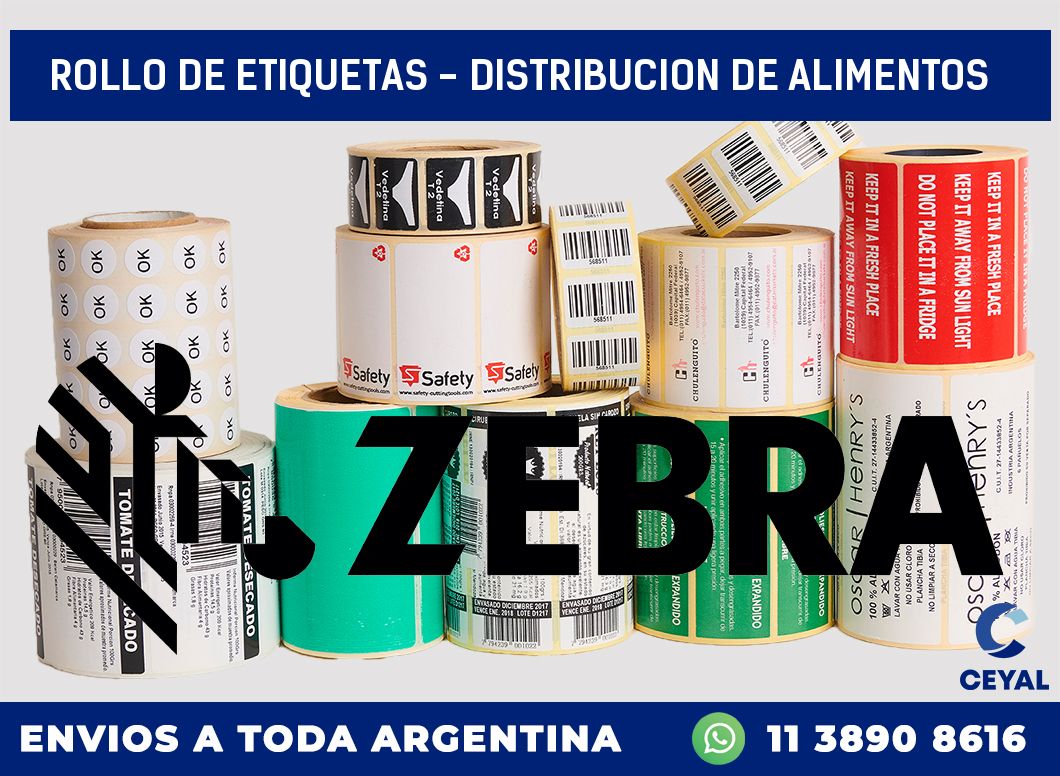 rollo de etiquetas - distribucion de alimentos