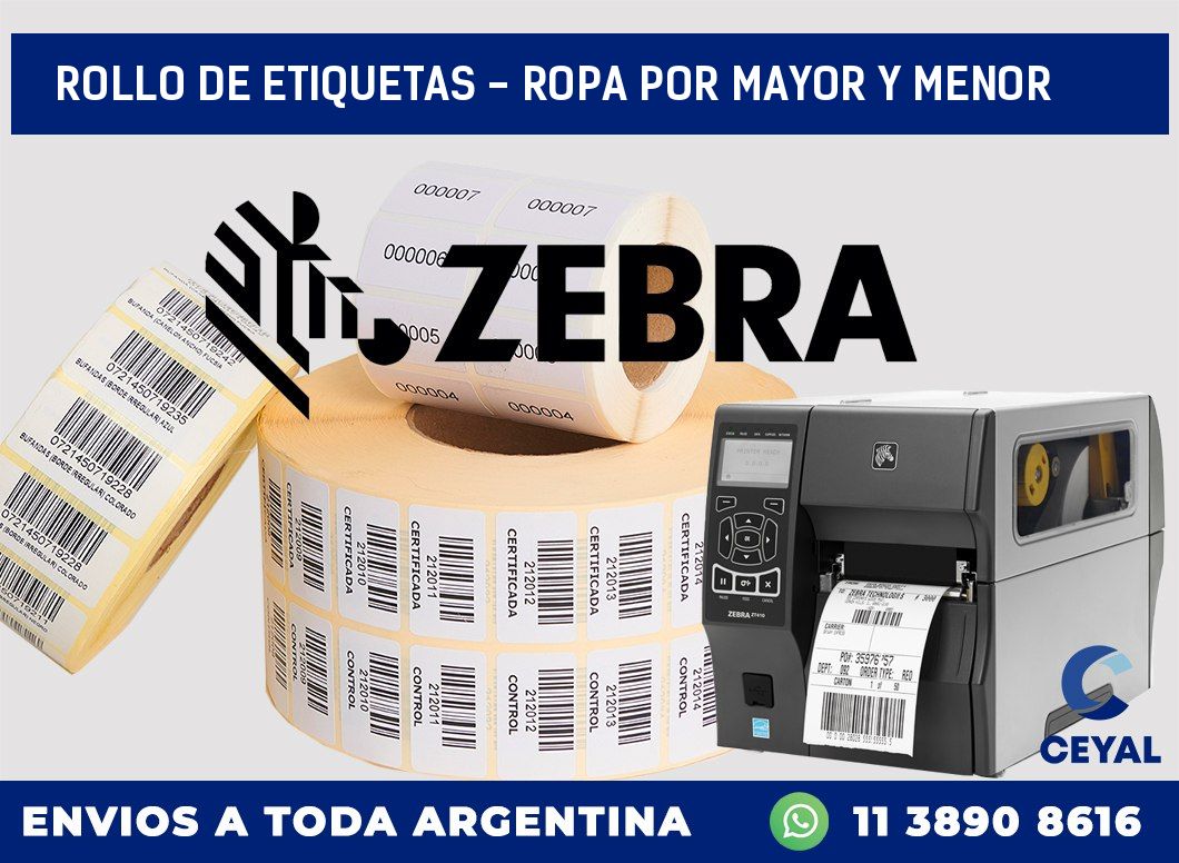 rollo de etiquetas – ropa por mayor y menor