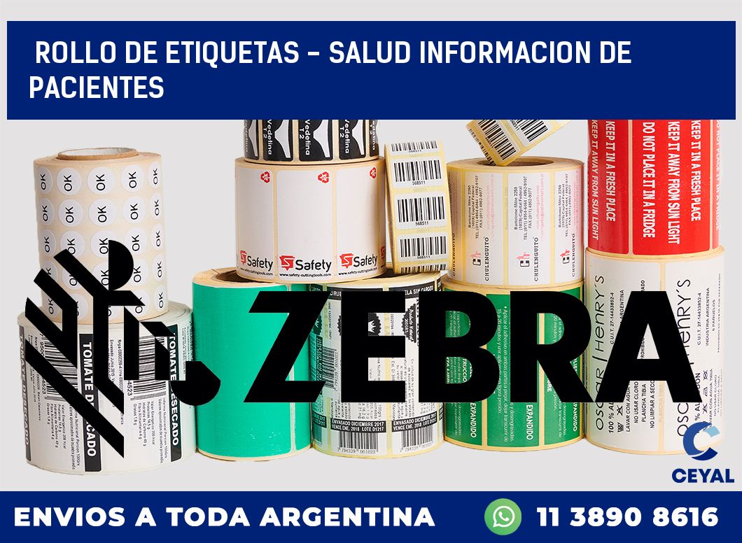 rollo de etiquetas - salud informacion de pacientes