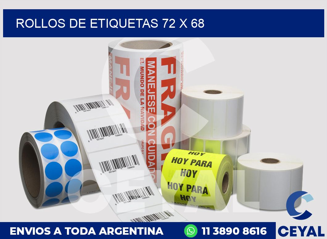 rollos de etiquetas 72 x 68