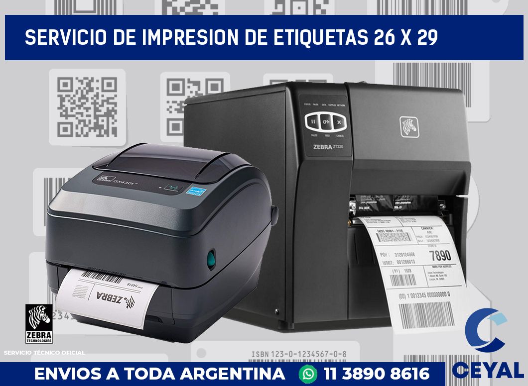 servicio de impresion de etiquetas 26 x 29