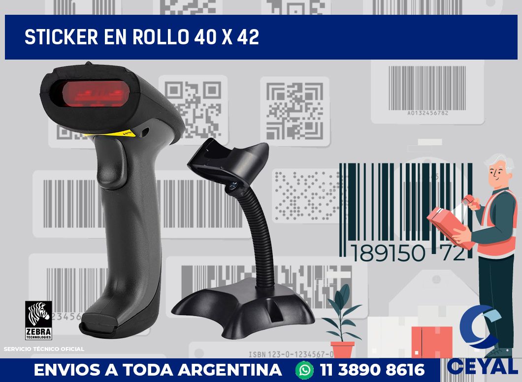 sticker en rollo 40 x 42