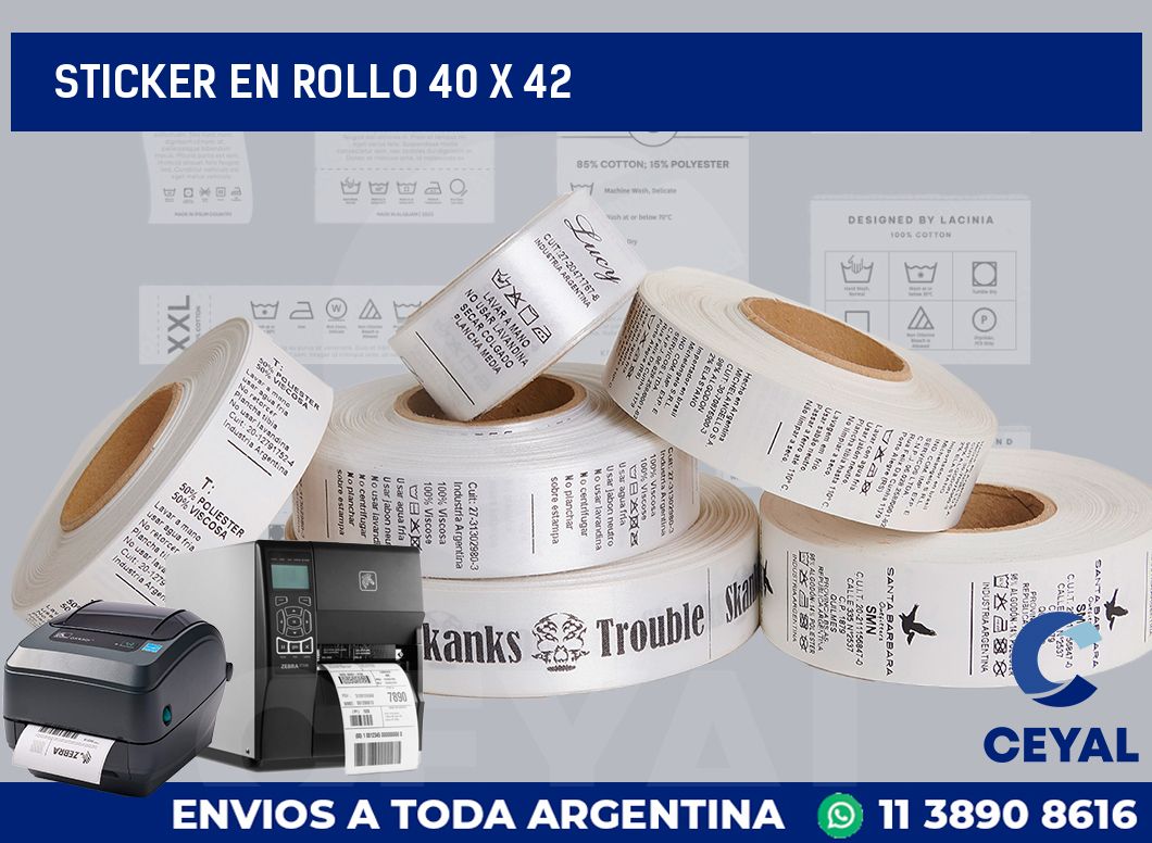 sticker en rollo 40 x 42