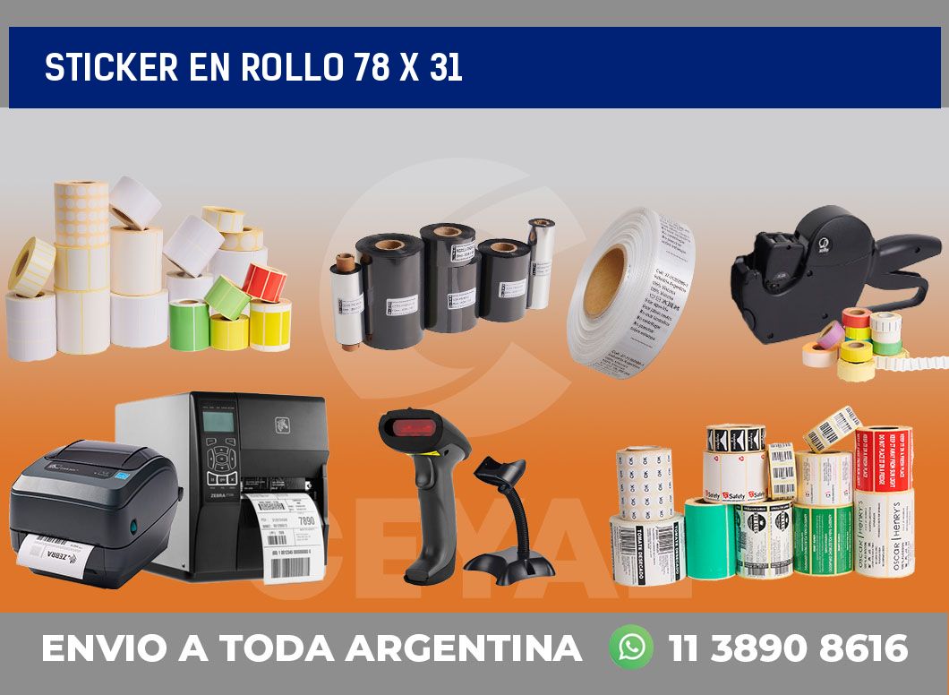 sticker en rollo 78 x 31