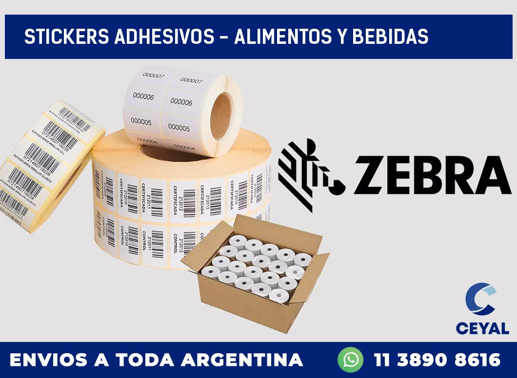 stickers adhesivos - alimentos y bebidas