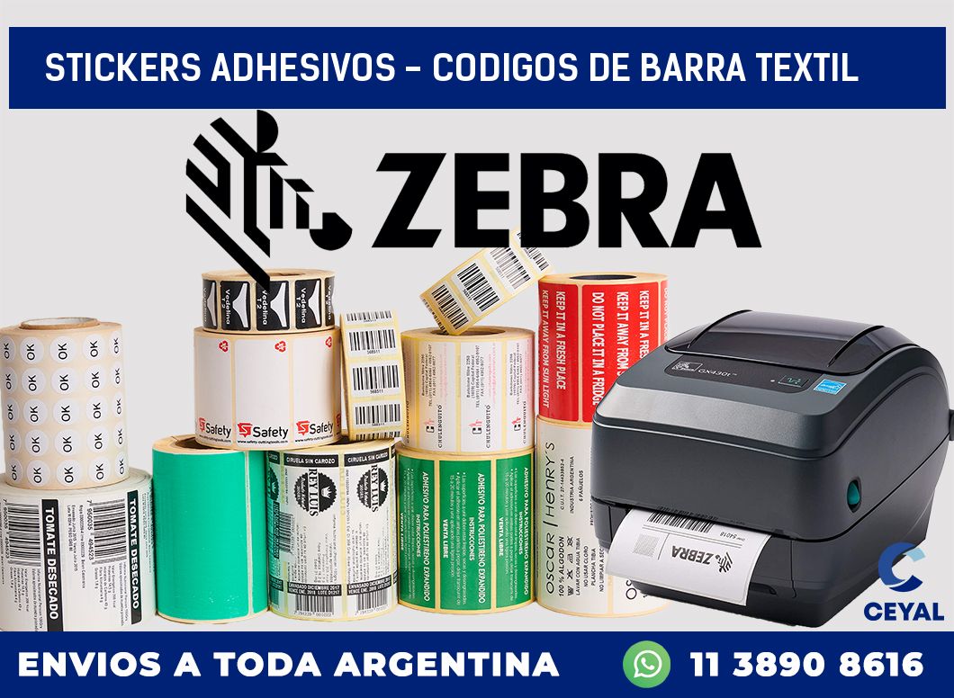 stickers adhesivos - codigos de barra textil
