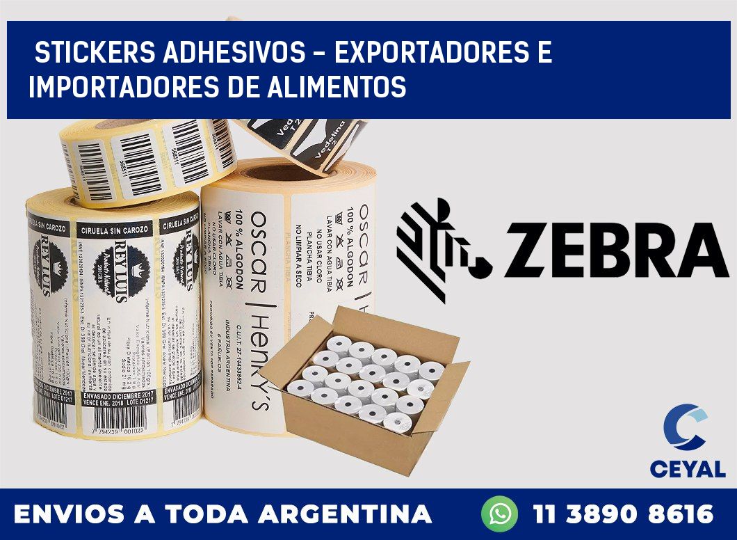 stickers adhesivos - exportadores e importadores de alimentos