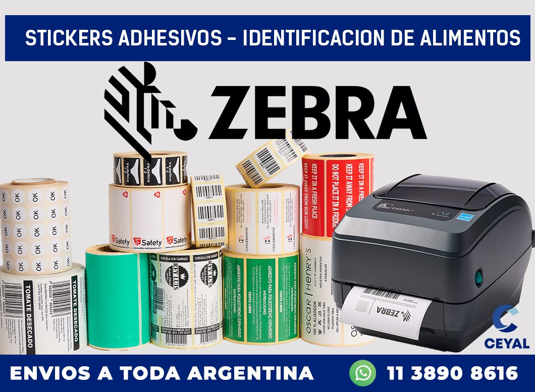 stickers adhesivos - identificacion de alimentos
