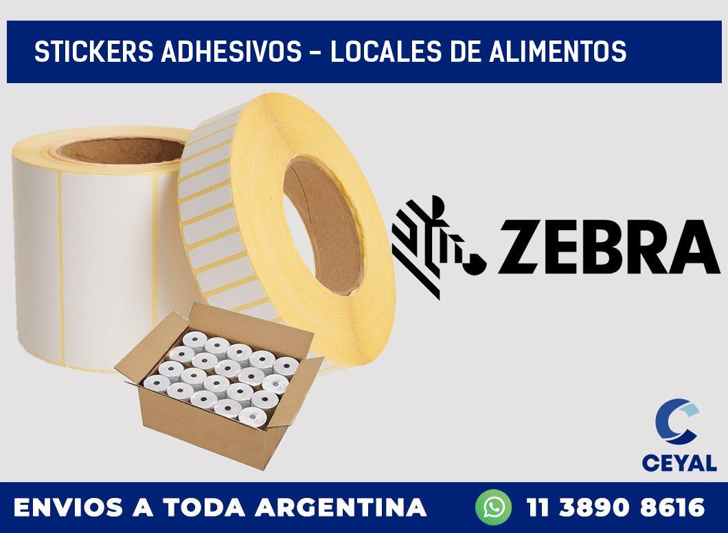 stickers adhesivos - locales de alimentos