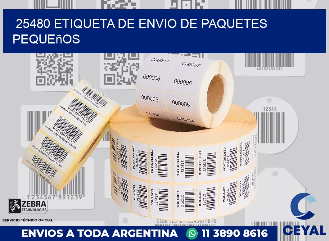 25480 Etiqueta de envio de paquetes pequeños