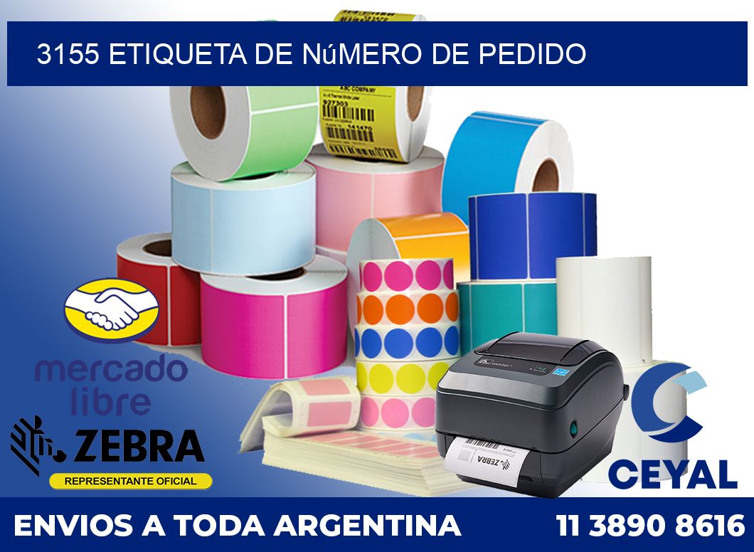 3155 Etiqueta de número de pedido