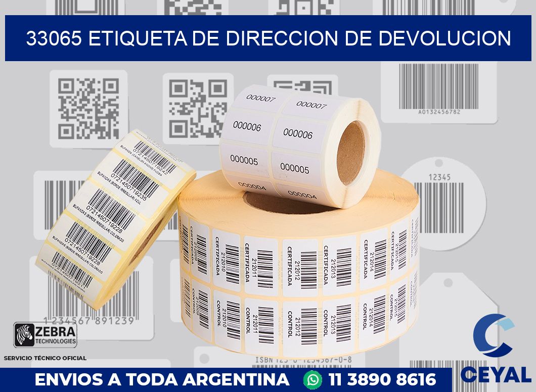 33065 Etiqueta de direccion de devolucion