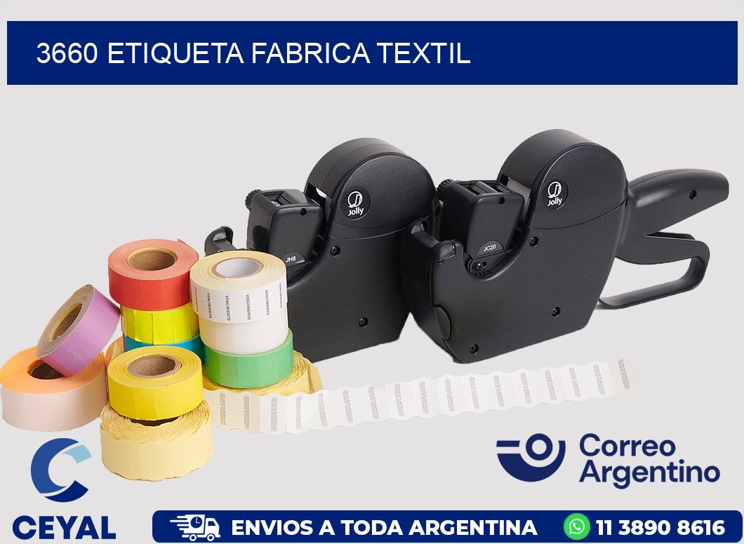 3660 etiqueta fabrica textil