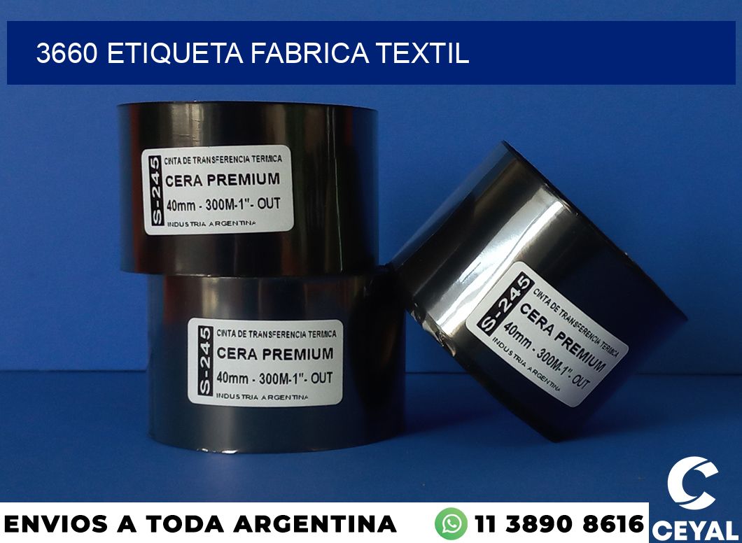 3660 etiqueta fabrica textil