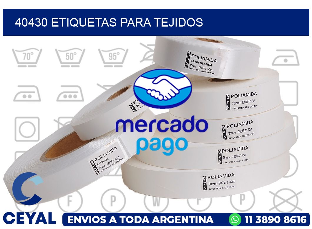 40430 Etiquetas para tejidos