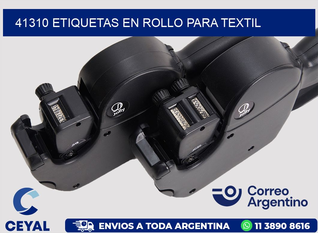 41310 etiquetas en rollo para textil