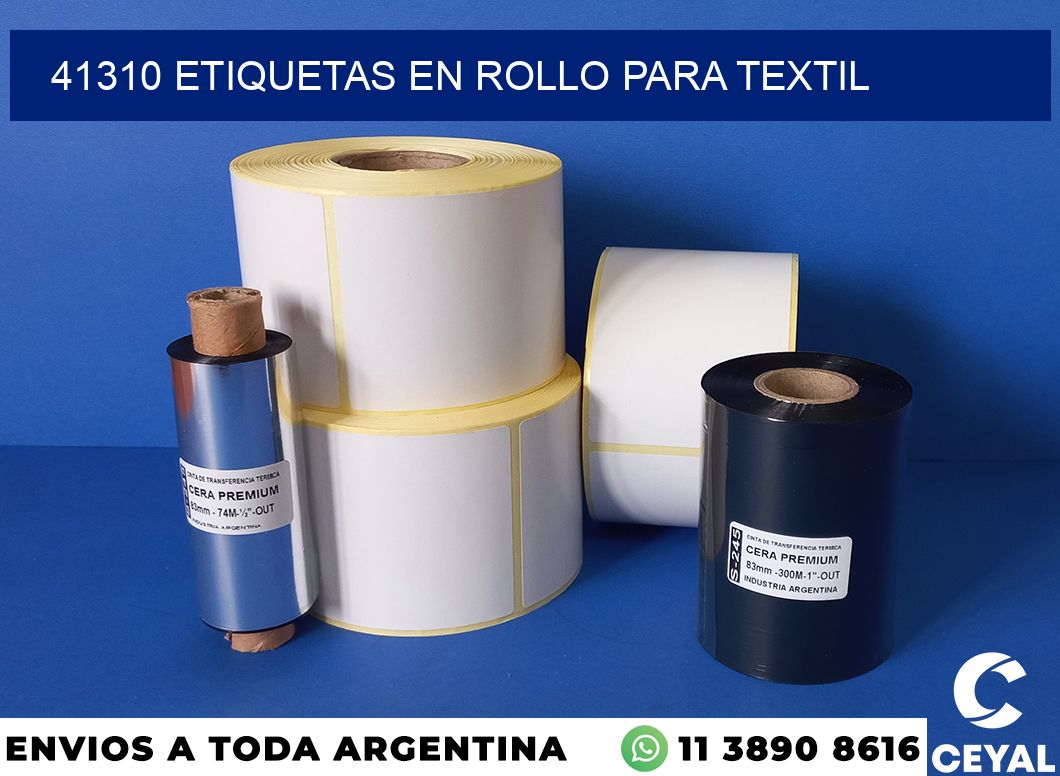 41310 etiquetas en rollo para textil
