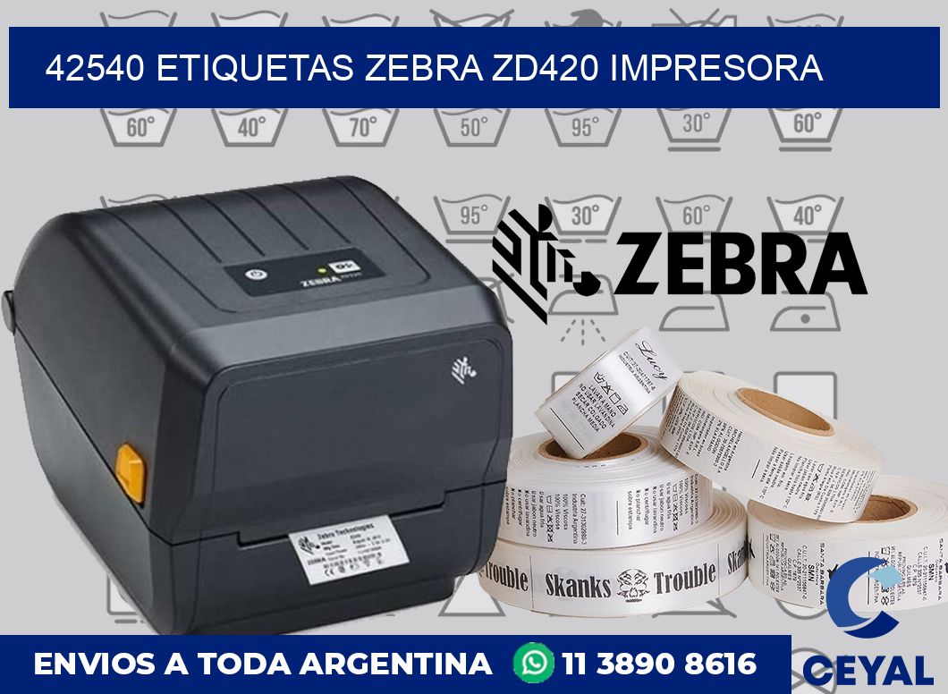 42540 etiquetas Zebra zd420 impresora