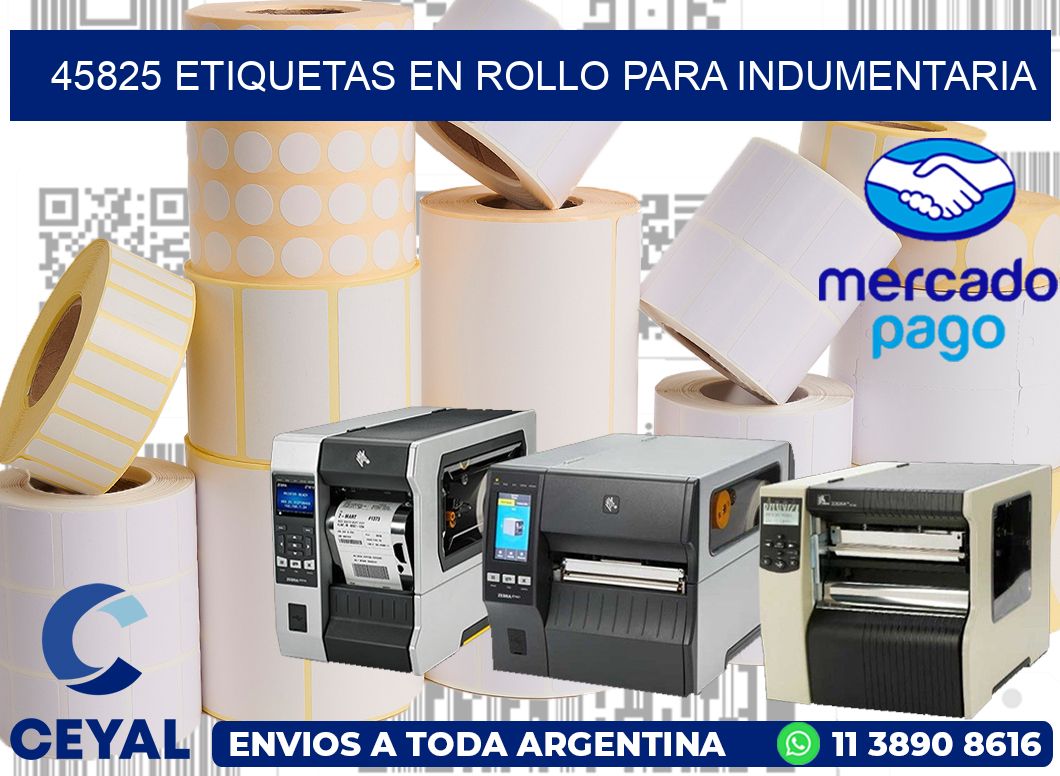 45825 Etiquetas en rollo para indumentaria