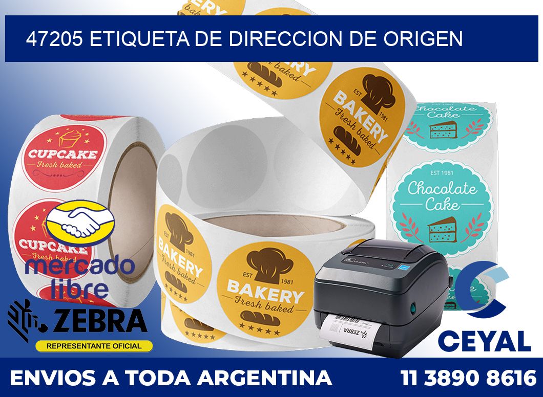 47205 Etiqueta de direccion de origen