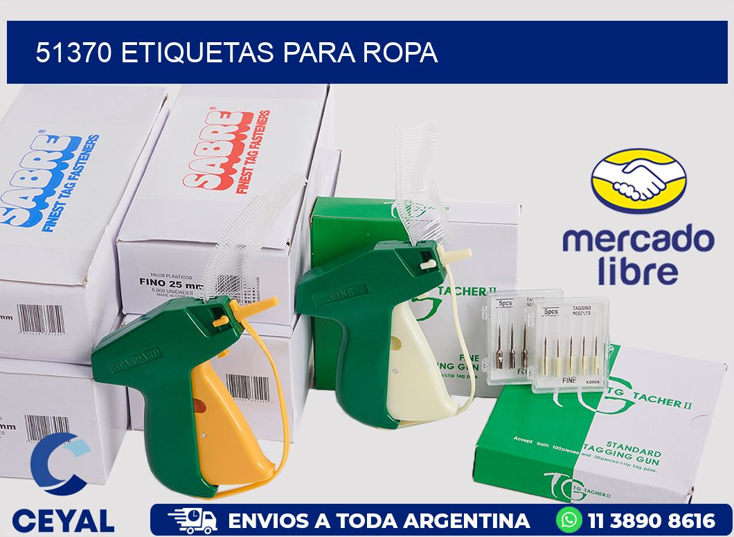 51370 Etiquetas para ropa
