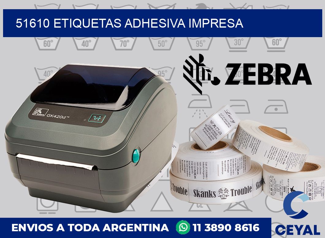 51610 etiquetas adhesiva impresa