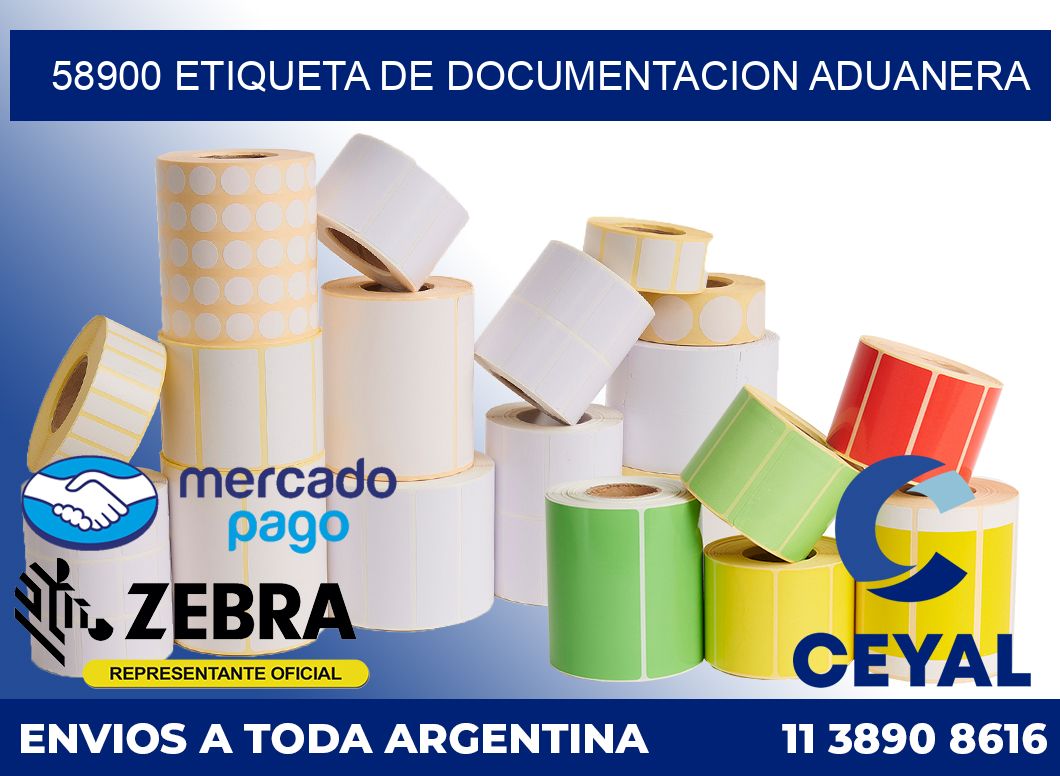 58900 Etiqueta de documentacion aduanera