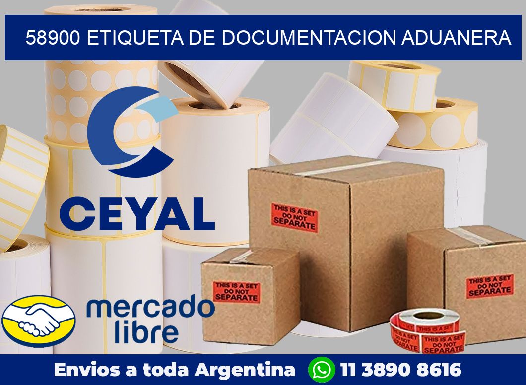 58900 Etiqueta de documentacion aduanera