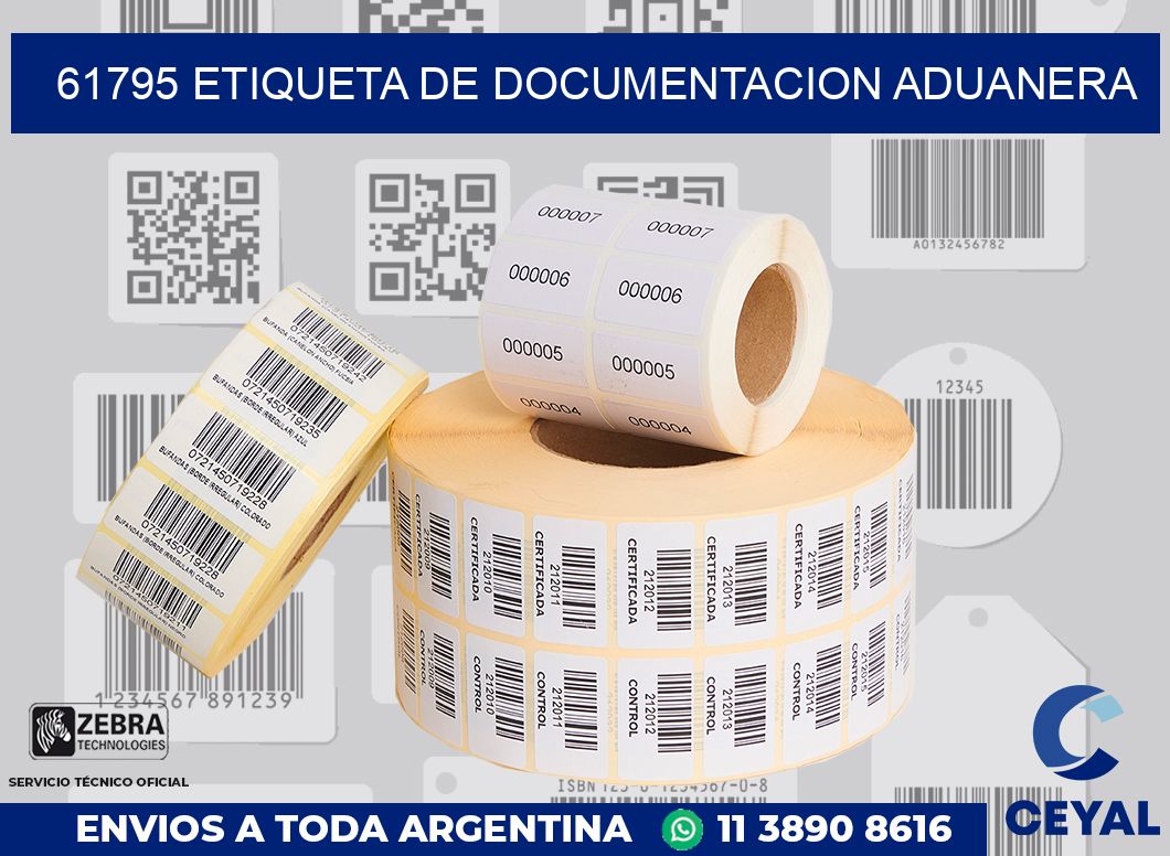 61795 Etiqueta de documentacion aduanera