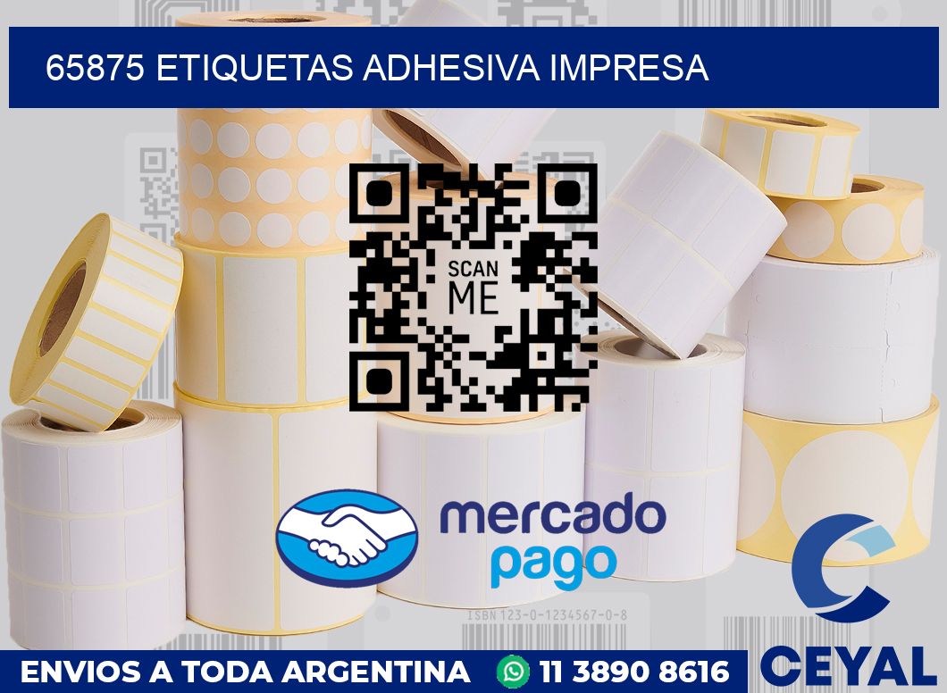 65875 etiquetas adhesiva impresa