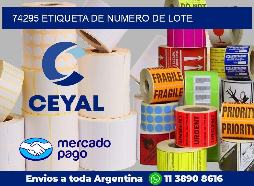 74295 Etiqueta de numero de lote