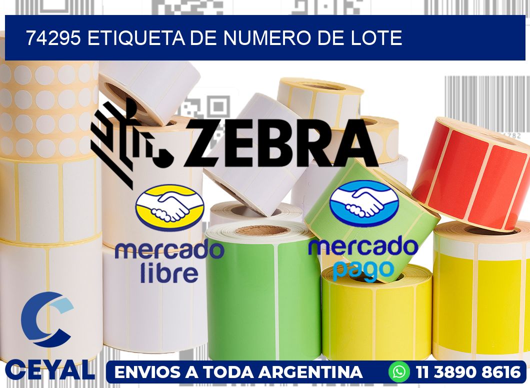 74295 Etiqueta de numero de lote
