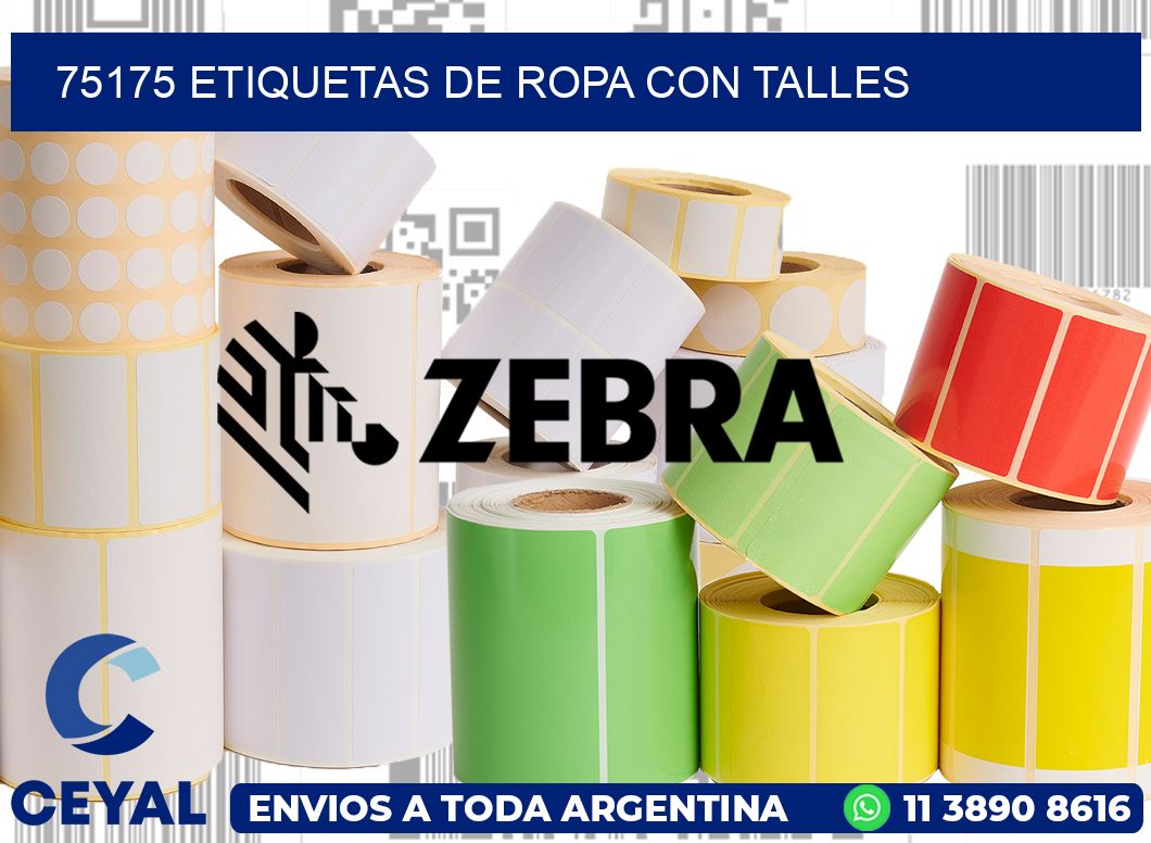 75175 Etiquetas de ropa con Talles