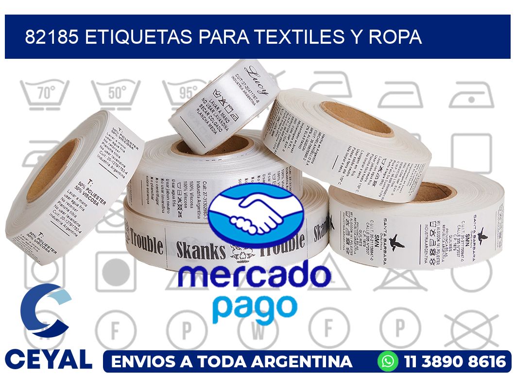 82185 Etiquetas para textiles y Ropa