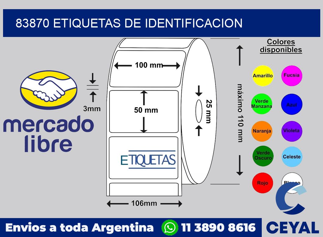 83870 Etiquetas de identificacion