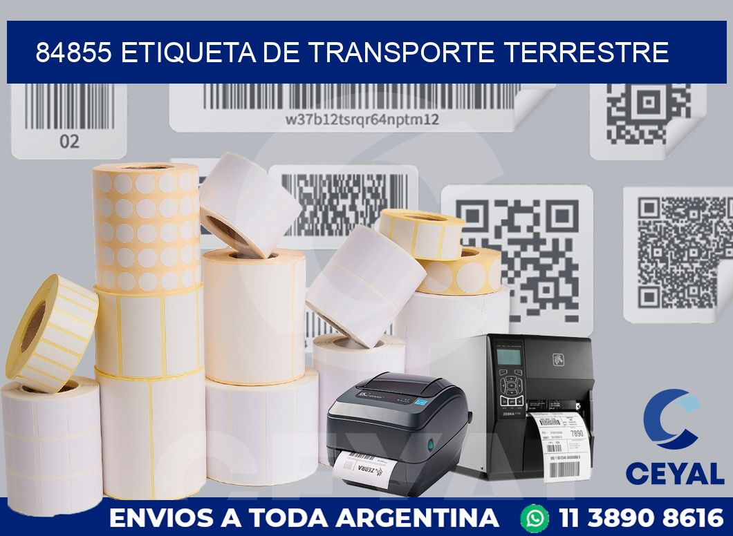 84855 Etiqueta de transporte terrestre