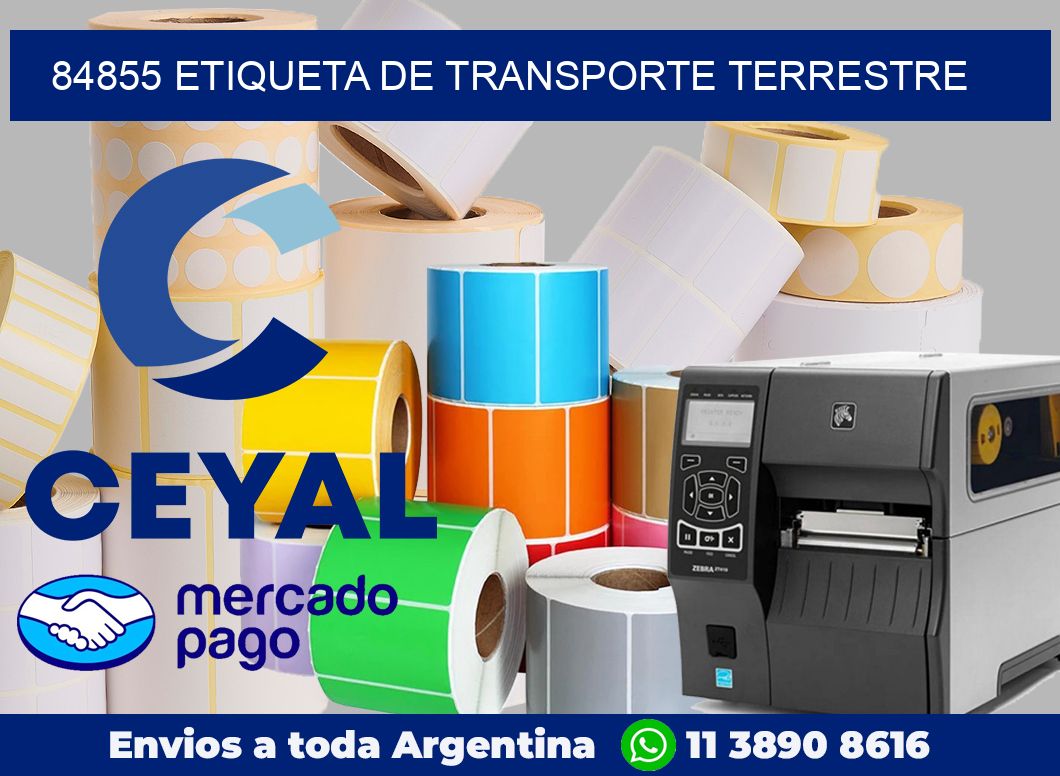 84855 Etiqueta de transporte terrestre