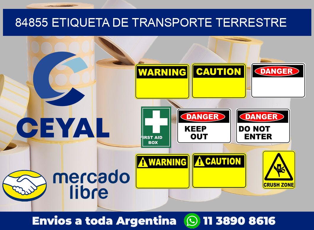 84855 Etiqueta de transporte terrestre
