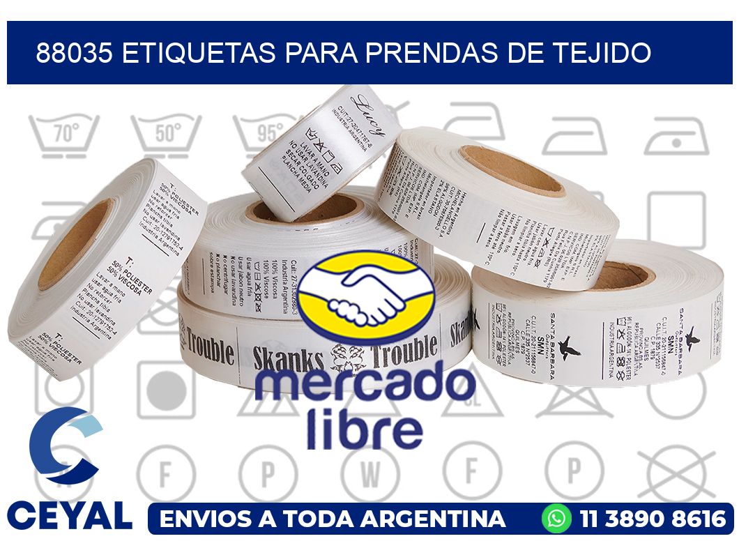88035 Etiquetas para prendas de tejido