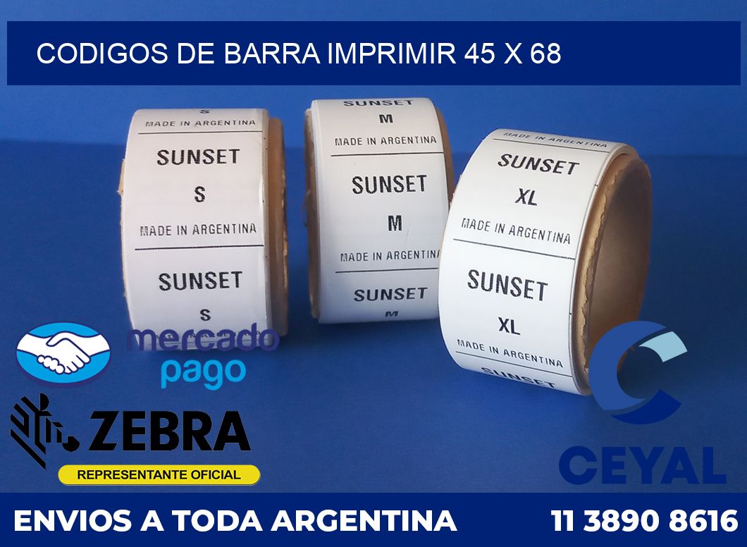 Codigos de barra imprimir 45 x 68