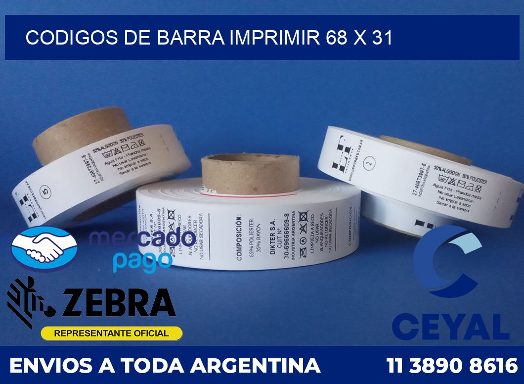 Codigos de barra imprimir 68 x 31