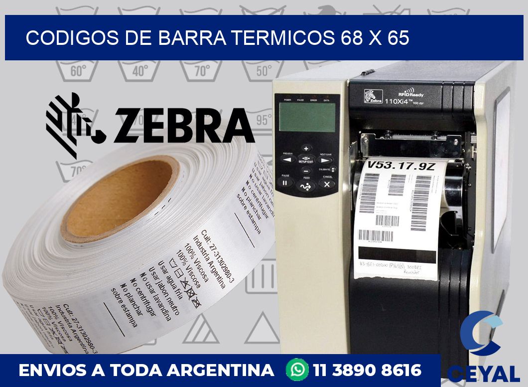 Codigos de barra termicos 68 x 65