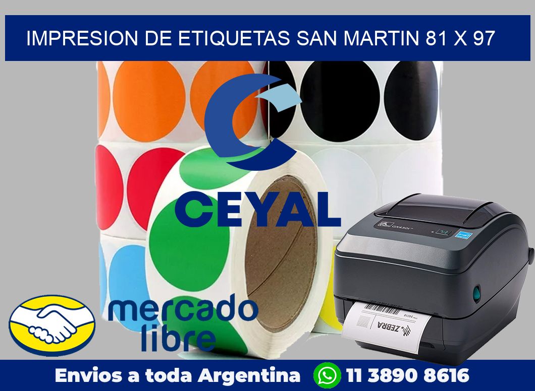 Impresion de etiquetas San Martin 81 x 97