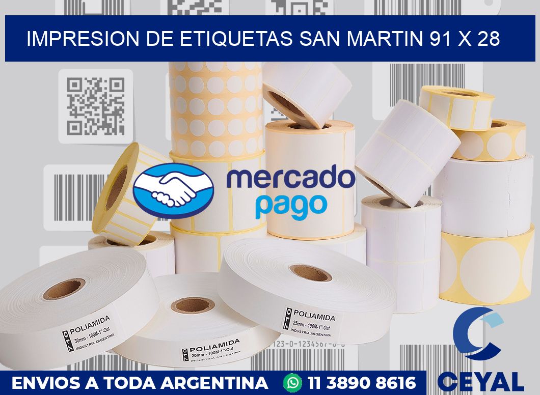 Impresion de etiquetas San Martin 91 x 28