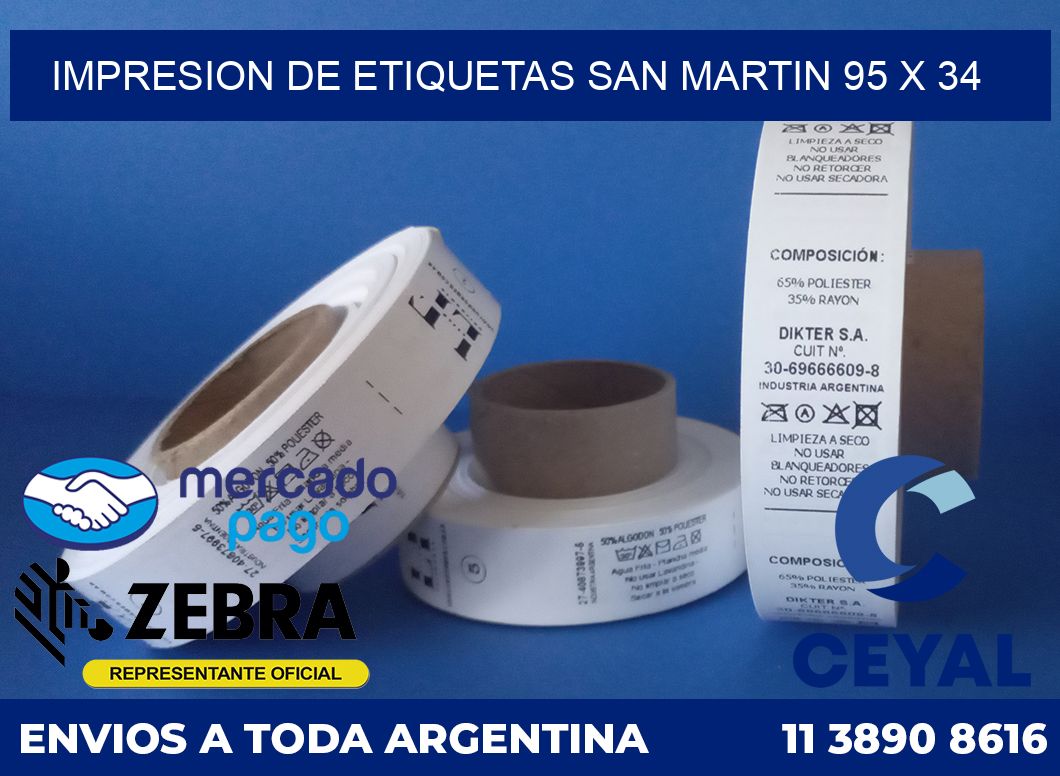 Impresion de etiquetas San Martin 95 x 34