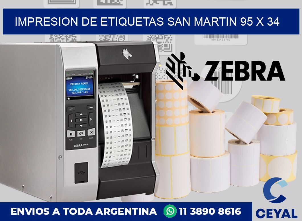 Impresion de etiquetas San Martin 95 x 34