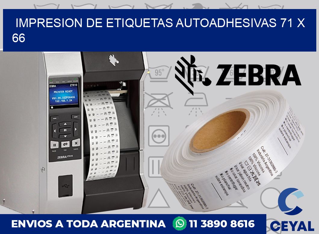 Impresion de etiquetas autoadhesivas 71 x 66